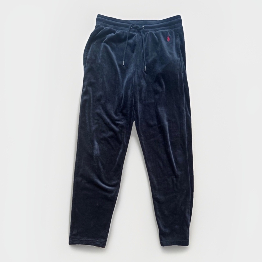 Polo Ralph Lauren Womens Soft Black Velour Sleepwear Lounge Pants Size Small